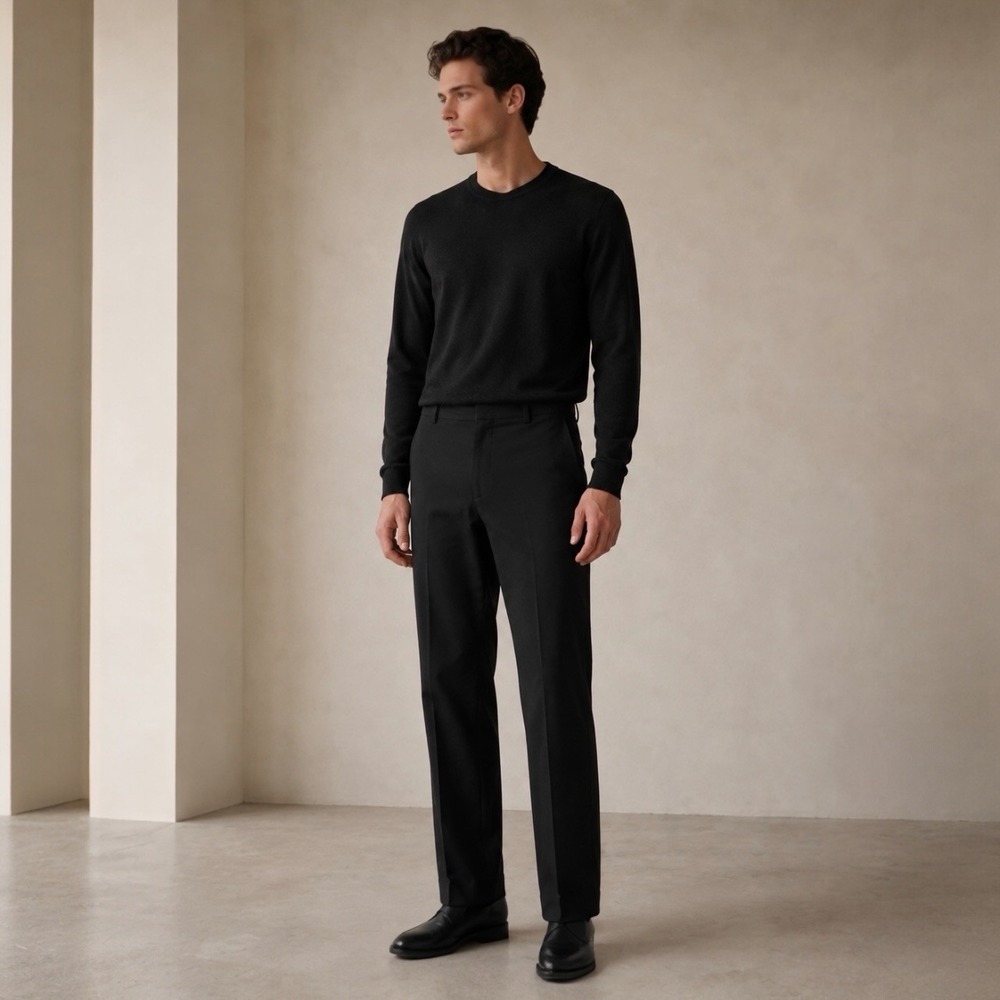 Acne Studios Ayonne Straight Leg Twill Trousers Black EU 48